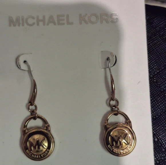 Michael Kors Jewelry Michael Kors Gold Logo Drop Earrings